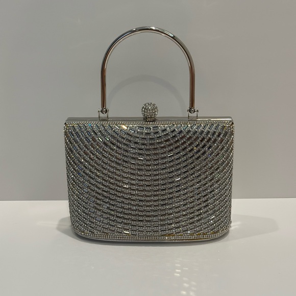 Silver sparkly hand bag - Picture 1 of 2
